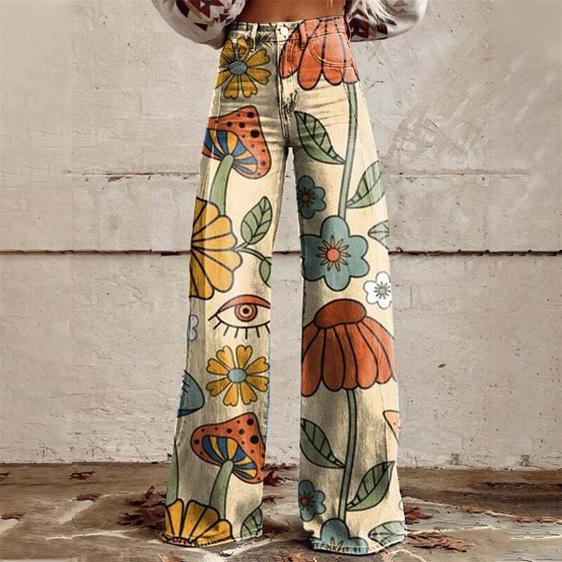 Ženske traperice visokog struka Ženske traperice s širokim nogavicama High Street široke traper hlače Modne Y2K traperice