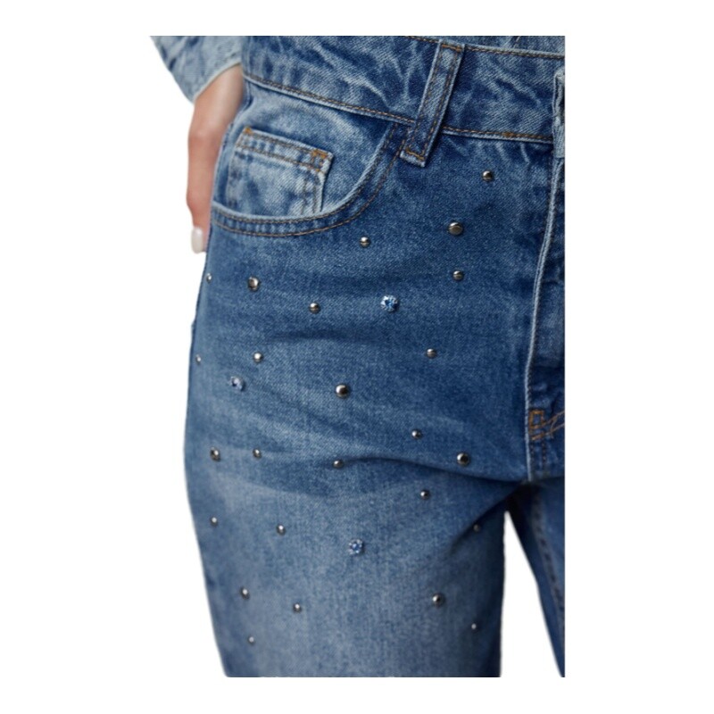 Trendyol TYZA naiste teksad Tavalised taskuteta laia säärega teksapüksid ilma vööta vabaaja teksad Laia säärega vabaaja püksid teksapüksid