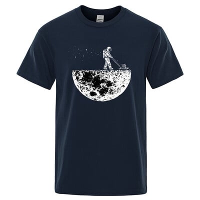 Astronauts Cherish The Lunar Environment Funny Print tricouri Bărbați Îmbrăcăminte oversize largi Tricou moale de vară din bumbac Tricou hip hop