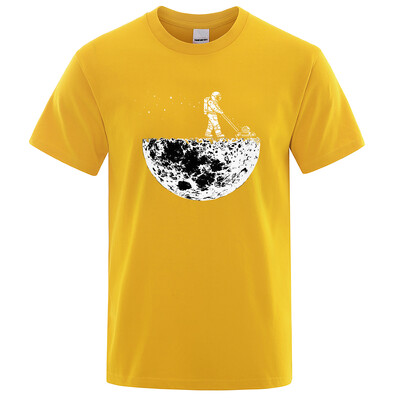 Astronauti lolo Mēness vidi Smieklīgi apdrukāti t-krekli Vīriešu brīvi lielizmēra apģērbi Kokvilnas vasaras mīksts krekls Hip Hop T-krekli