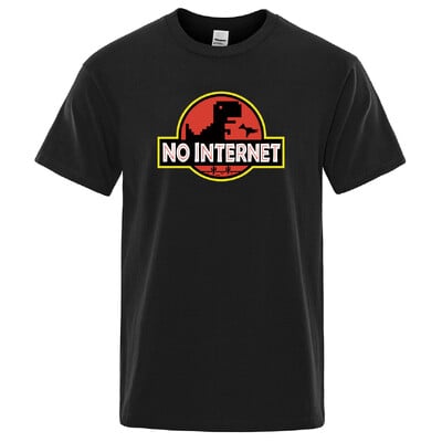 Tricou cu dinozaur din desene animate Tricou imprimat fără internet Tricou cu dino pentru bărbați Tricou amuzant Harajuku Topuri Jurassic offline Park Tricou bărbați