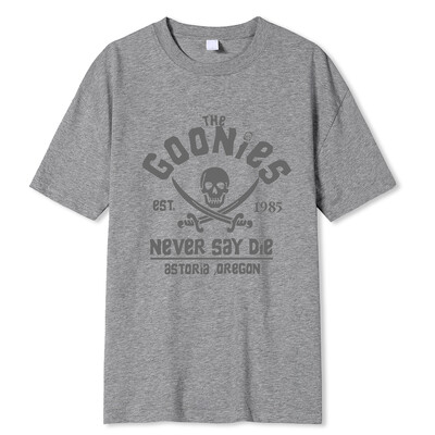 Vīrieši The Goonies Never Say Die T krekls Kokvilnas apģērbs Smieklīgi īsām piedurknēm T-krekli ar izgriezumu Pieaugušajiem T-krekli Liela izmēra elpojoši T-krekli