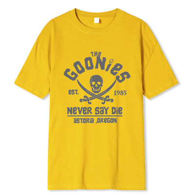 Vīrieši The Goonies Never Say Die T krekls Kokvilnas apģērbs Smieklīgi īsām piedurknēm T-krekli ar izgriezumu Pieaugušajiem T-krekli Liela izmēra elpojoši T-krekli