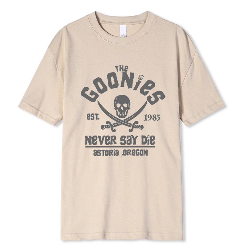 Vīrieši The Goonies Never Say Die T krekls Kokvilnas apģērbs Smieklīgi īsām piedurknēm T-krekli ar izgriezumu Pieaugušajiem T-krekli Liela izmēra elpojoši T-krekli