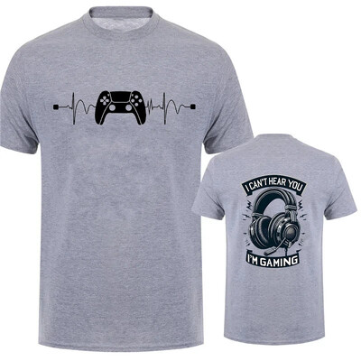 Vīriešu T-krekli Es tevi nedzirdu Es spēlēju Smieklīgs videospēļu humors Joks unisex T-krekls Videospēļu krekls ar īsām piedurknēm T-krekls