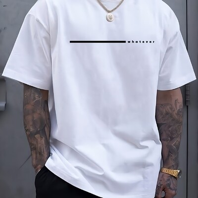 Suvised meeste 100% puhtast puuvillast vabaajaspordiga vabad pluss suuruses mis tahes kirjaga trükitud mugav ümarkaelusega lühikeste varrukatega T-särk