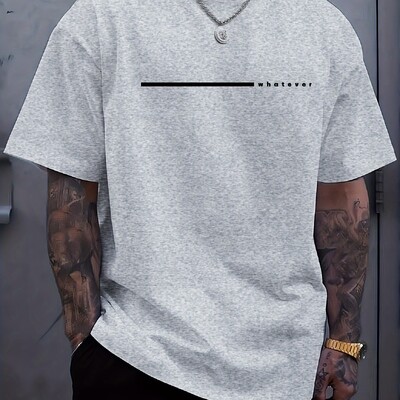 Suvised meeste 100% puhtast puuvillast vabaajaspordiga vabad pluss suuruses mis tahes kirjaga trükitud mugav ümarkaelusega lühikeste varrukatega T-särk