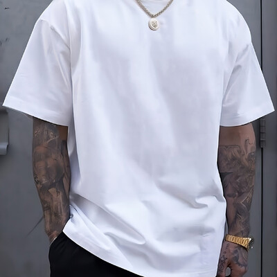 Suvised meeste 100% puhtast puuvillast vabaajaspordiga vabad pluss suuruses mis tahes kirjaga trükitud mugav ümarkaelusega lühikeste varrukatega T-särk