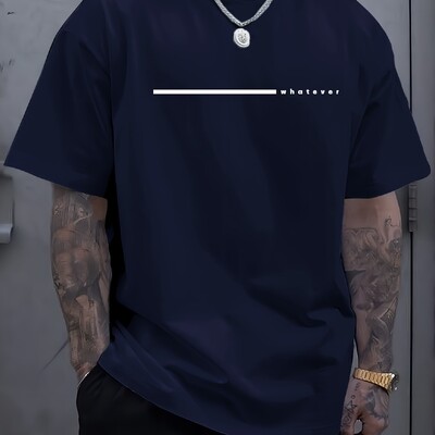 Suvised meeste 100% puhtast puuvillast vabaajaspordiga vabad pluss suuruses mis tahes kirjaga trükitud mugav ümarkaelusega lühikeste varrukatega T-särk