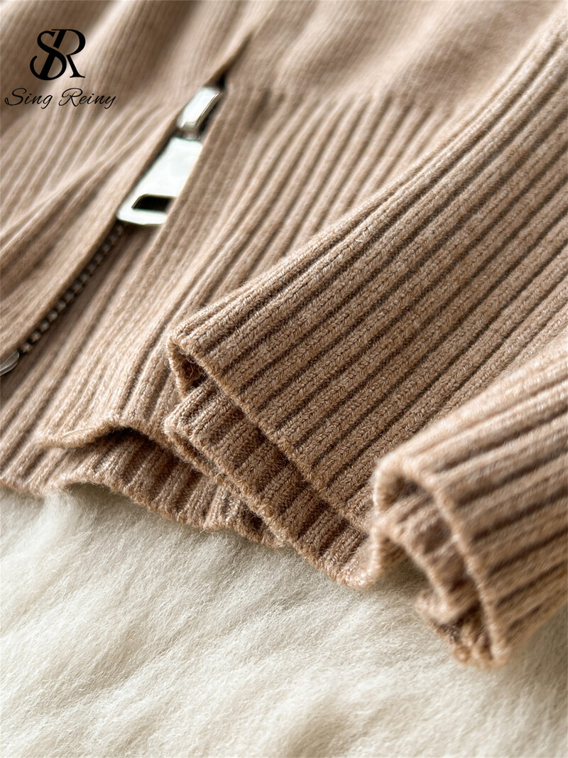 SINGREINY mood vabaaja spordirõivaste kootud kostüümid lukuga kapuuts + elastne vöökoht pingutusnöör laiad sääred pikad püksid talve kaheosalised komplektid