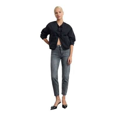 Trendyol TYZA naiste teksad, vabaaja teksad, ilma vööta Mom Lihtne taskuteta teksapüks Skinny Fit teksad Skinny Mom Denim Fit