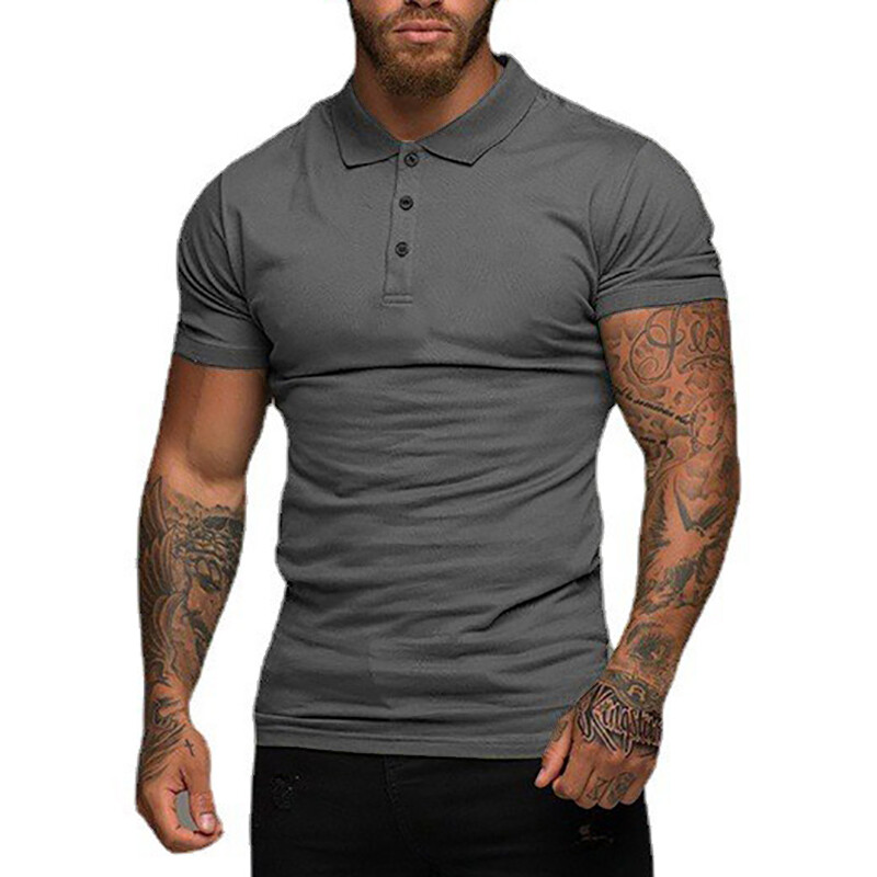 Nova ljetna modna muška polo majica rastezljiva pamučna odjeća za teretanu Sportska polo majica muška proljetna ležerna prozračna majica kratkih rukava
