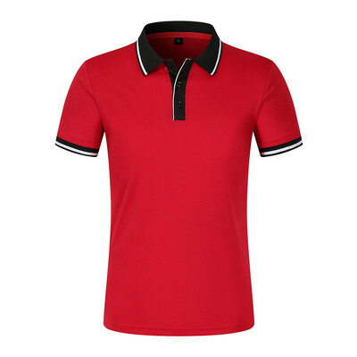 Лятна мъжка тениска с поло с къс ръкав, бизнес офис тениска с оребрена яка, мъжка ежедневна горна част Европейски и американски голям размер