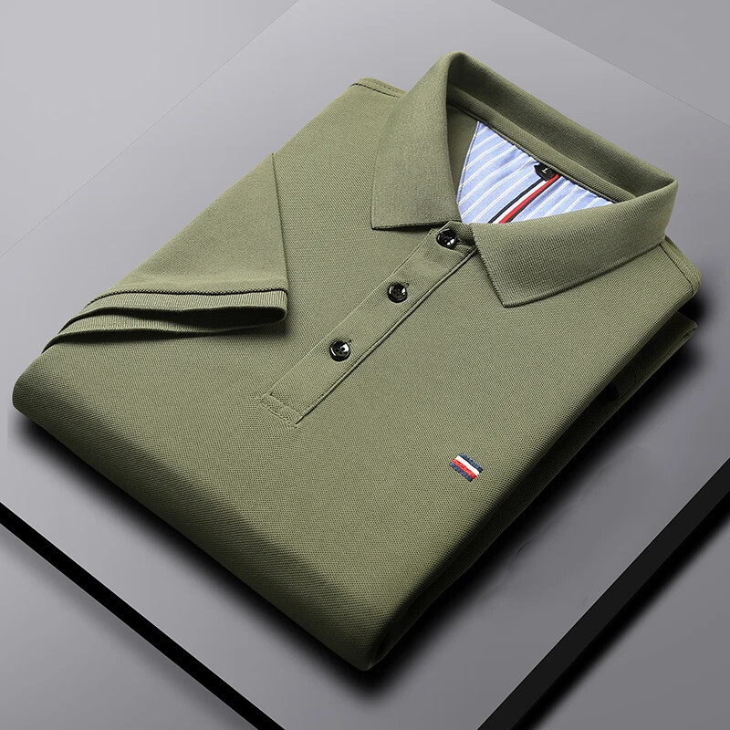 Meeste vabaaja moodne polosärk, hingav ja mugav tikitud topp