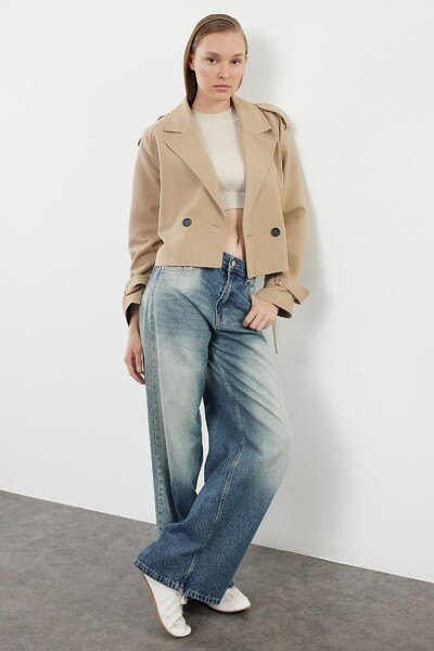 Trendyol TYZA naiste teksad vabaaja laia säärega teksariietus, lõdvestunud, mugavad, vabad küljetasku lukuga kärbsed püksid moerõivad