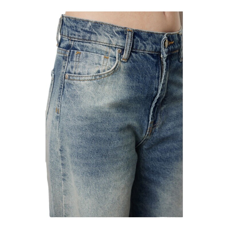 Trendyol TYZA naiste teksad vabaaja laia säärega teksariietus, lõdvestunud, mugavad, vabad küljetasku lukuga kärbsed püksid moerõivad