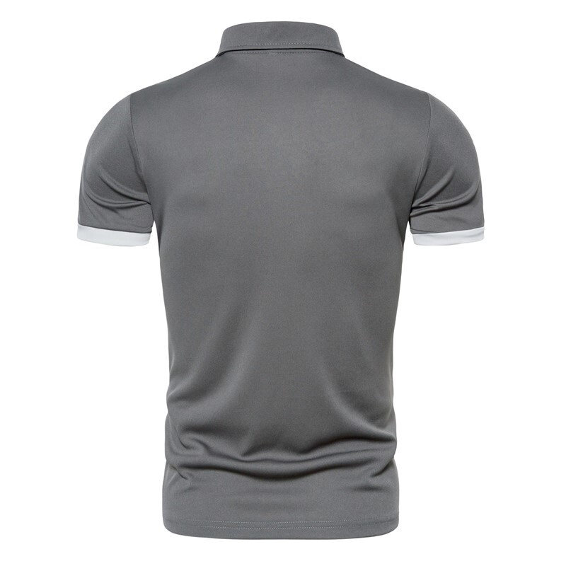 2023 Ново мъжко горнище за външна търговия, ежедневно едноцветно сезонно мъжко поло с къси ръкави