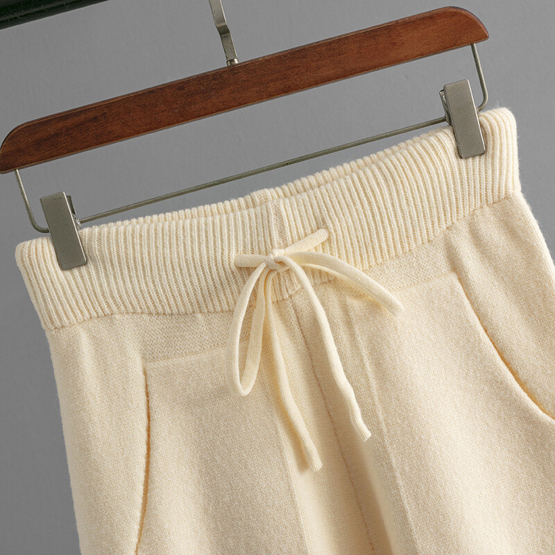 Ziemas biezi trikotāžas 2 daļ. komplekti Sieviešu trikotāžas trikotāžas džemperis Pulovers Topi Conjuntos sporta bikses ar augstu vidukli