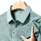 2024. gada vasaras jauns vīriešu biznesa apdrukas POLO krekls ar īsām piedurknēm Ērts un foršs ikdienas modes T-krekls