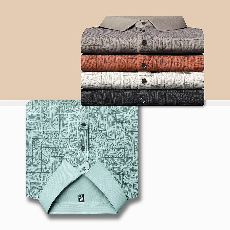 2024. gada vasaras jauns vīriešu biznesa apdrukas POLO krekls ar īsām piedurknēm Ērts un foršs ikdienas modes T-krekls