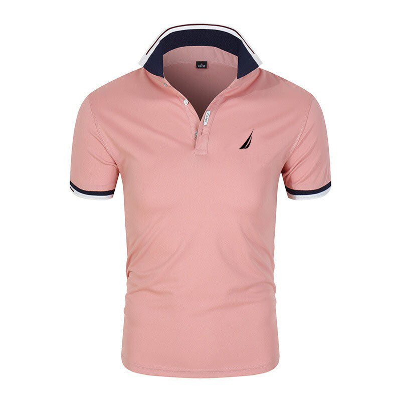 Suvised meeste lühikeste varrukatega kraega t-särgid, uus ühevärviline vabaaja polosärk Trendikas hingav, lahtine põhiline splice top