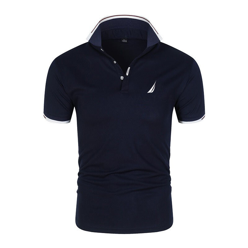 Suvised meeste lühikeste varrukatega kraega t-särgid, uus ühevärviline vabaaja polosärk Trendikas hingav, lahtine põhiline splice top