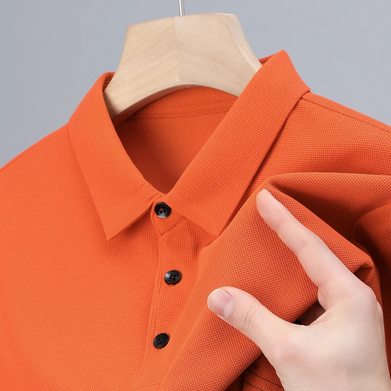 Meeste moe vahvliga soliidne lühikeste varrukatega polosärk suvine hingav mugav topp