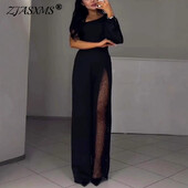 Seksīgi sieviešu kombinezoni ar vienu plecu bez atzveltnēm, pavasarīgi, eleganti, taisni ar augstu vidukli, bikses