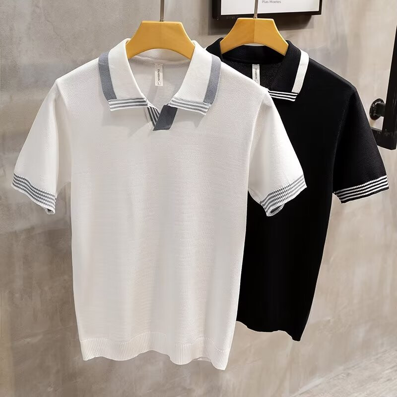 Trendikas brändi meeste polosärk Mugav suvine stiil kudum Vintage Holiday Mood rev lühikeste varrukatega T-särk Meeste keha