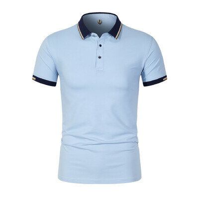 2024 Лятна мъжка тениска с поло за бизнес и свободно време 44% памук Мъжка нова мода за спорт и фитнес тениска с поло Топ тениска S-4XL