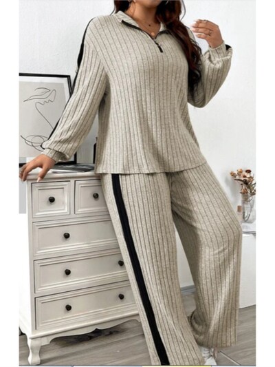 Vabaaja ülikond Naiste sügisriietus Uus kampsun Laia säärega püksid Kaheosaline komplekt Ülikonnad pikkade varrukatega elegantsed naiste spordiriided