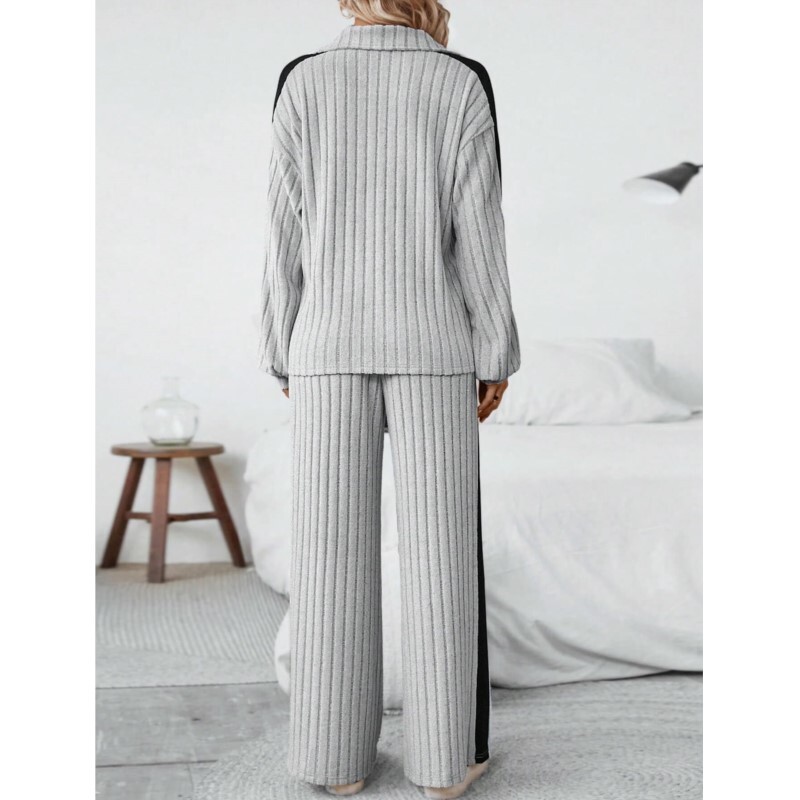 Vabaaja ülikond Naiste sügisriietus Uus kampsun Laia säärega püksid Kaheosaline komplekt Ülikonnad pikkade varrukatega elegantsed naiste spordiriided