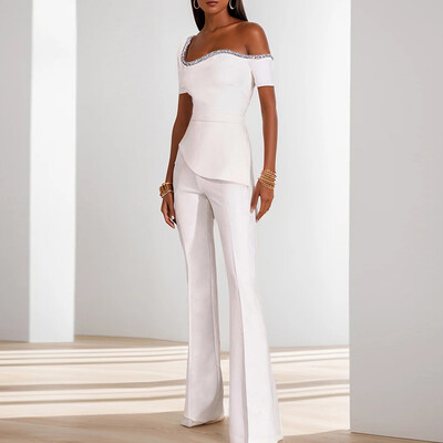 2024. gada jauns sieviešu modes tērps ballītei ar īsām piedurknēm.