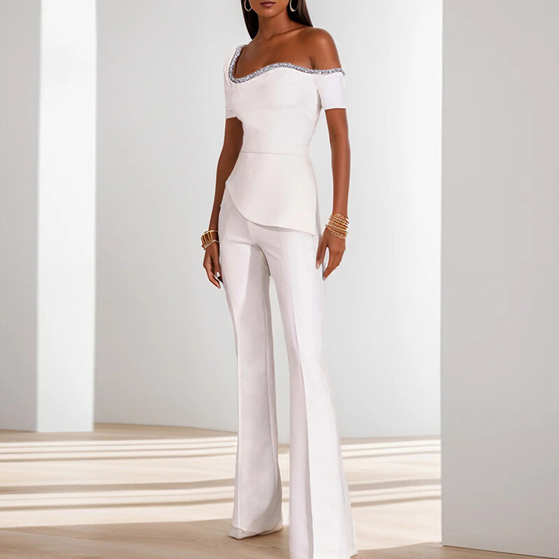 2024. gada jauns sieviešu modes tērps ballītei ar īsām piedurknēm.