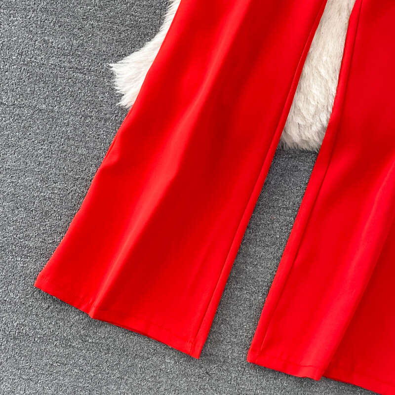 Elegants ziedu kombinezons ar augstu vidukli, ikdienišķs, platas bikses, modes vasaras sieviešu rotaļu tērps