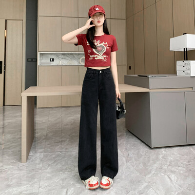 Teksapüksid, naiste pikad püksid, pikendatud korea trendikas valge kõrge kvaliteediga igapäevased klassikalised teksad Päris uued, naiste püksid