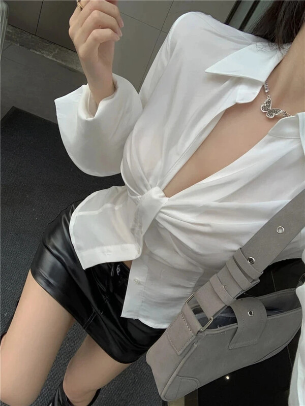 Krekli Sieviešu slaidas krokas Šiks rudens ziemas mode Hotsweet All-mater uzliesmojošām piedurknēm franču ikdienas topi Harajuku seksīga sieviešu blūze