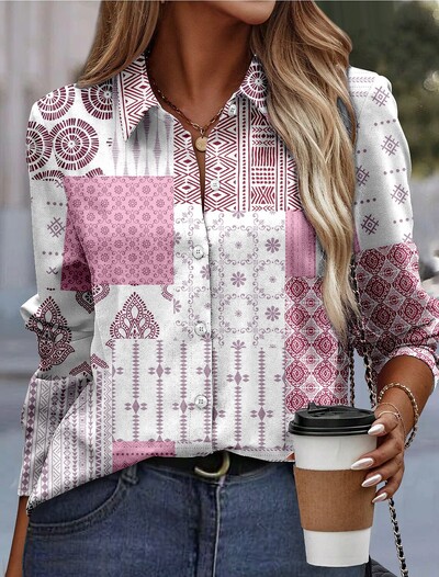 2024. gada pavasara un rudens retro jaciņas džemperis Abstrakts apdrukas krekls ar garām piedurknēm kreklu jaka V kakla ikdienišķs trikotāžas sieviešu jautrs apģērbs