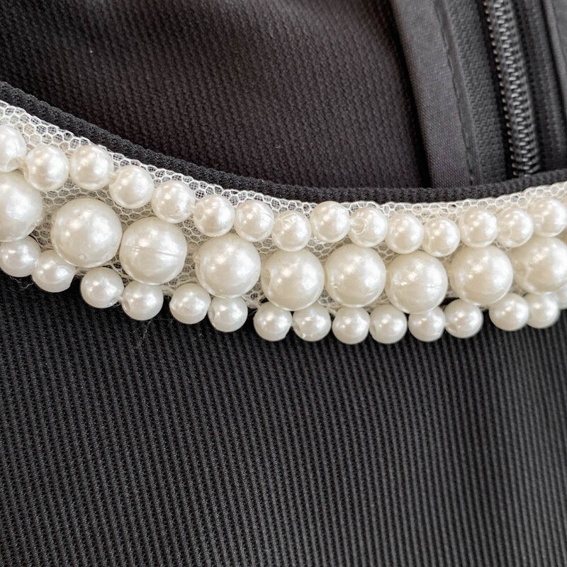 Eleganti sieviešu divdaļīgie komplekti Vintage O veida kakla izšūšana ar krellēm, kas savienota ar augstu vidukli, sadalīti svārki High Street rudens ziemas apģērbs