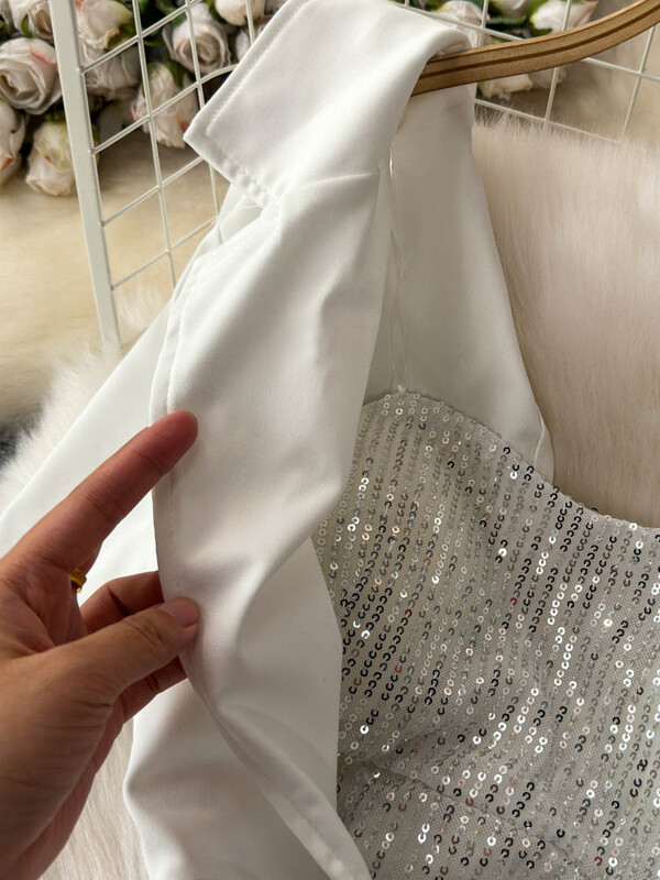 XFPV sieviešu augstākās klases temperamenta kombinezons, grezns, nost pleciem, garajām piedurknēm, modes 2025. gada pavasara vasara SM12178