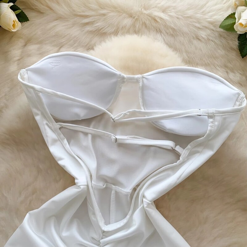 Stiilne vintage, õlgadeta õlgadeta seksikas seljatoeta ülaosa Elegantne kõrge vöökohaga vabaaja püksid, kevadine naiste mängukostüüm