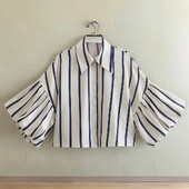 Sieviešu krekls ar puspūšamām piedurknēm, priekšpuse, poga, atloks, apkakle, piedurkne, sieviešu blūzes, svītraini topi Dashiki