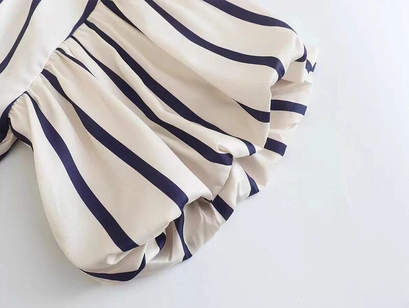 Sieviešu krekls ar puspūšamām piedurknēm, priekšpuse, poga, atloks, apkakle, piedurkne, sieviešu blūzes, svītraini topi Dashiki