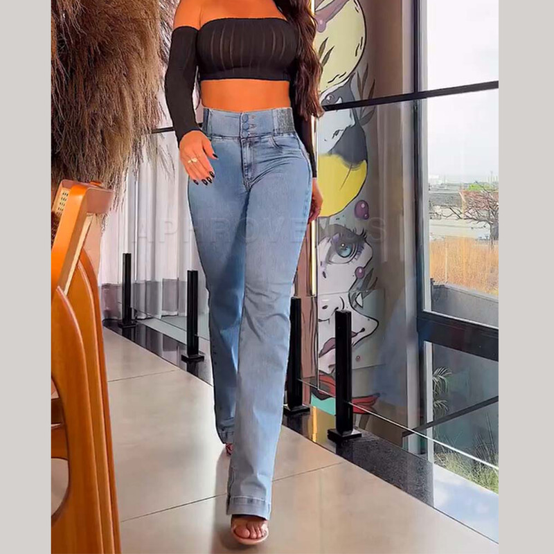 2024. gada modes taisni elastīgi džinsi sieviešu vidū, šauras džinsu bikses, Y2K bikses, kas veido dibenu, paceļami, šauri pieguļoši džinsi