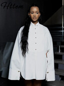 Елегантни издълбани едноредни ризи Дамски свободни ревери с реглан ръкав Дълга блуза Дамски 2025 Пролетни дамски връхни дрехи за пътуване до работното място