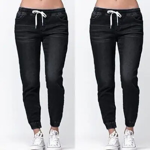 Ženske traperice za mršavljenje s elastičnim gumenim pojasom Europski i američki prekogranični stil Ležerni tinejdžerski dizajn za mala stopala