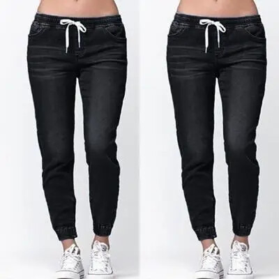 Ženske traperice za mršavljenje s elastičnim gumenim pojasom Europski i američki prekogranični stil Ležerni tinejdžerski dizajn za mala stopala