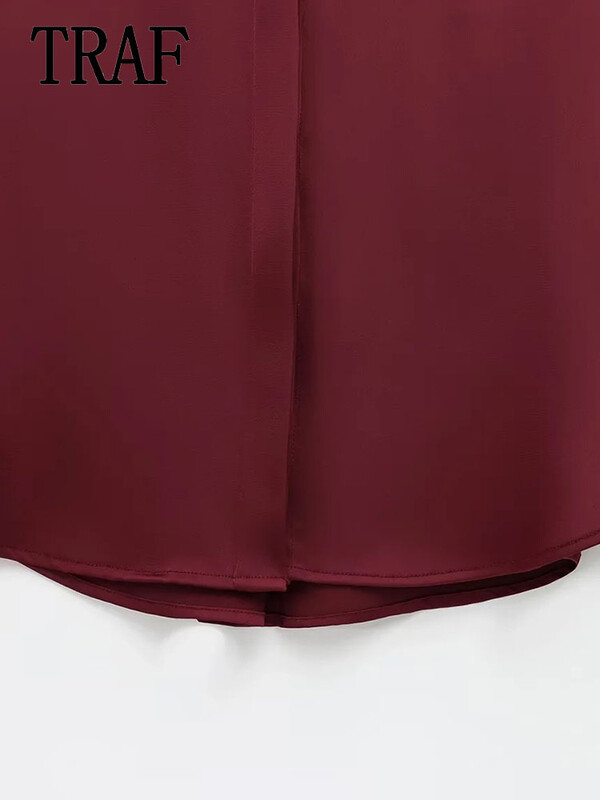 TRAF Kuldnööbiga Särk Naine Solid Office Lühikesed Topid Särgid Naistele 2025 Pikkade varrukatega Naiste vabaaja särk lahtised pluusid Top