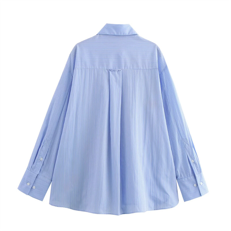 Kar&Otza 24 Jesen Novi proizvod Ženska ležerna majica s ovratnikom dugih rukava Opuštena prugasta košulja sa životinjskim uzorkom