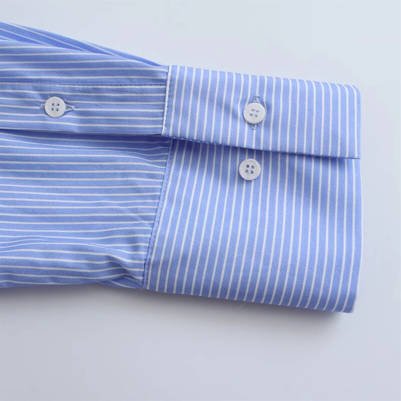 Kar&Otza 24 Jesen Novi proizvod Ženska ležerna majica s ovratnikom dugih rukava Opuštena prugasta košulja sa životinjskim uzorkom